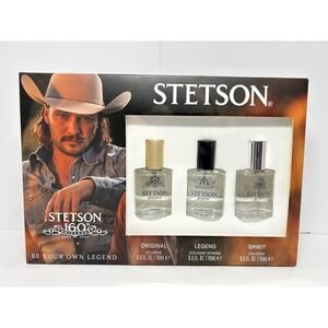 Stetson 160th Anniversary Cologne Gift Set Original Legend Spirit 3 Pc 0.5 Oz